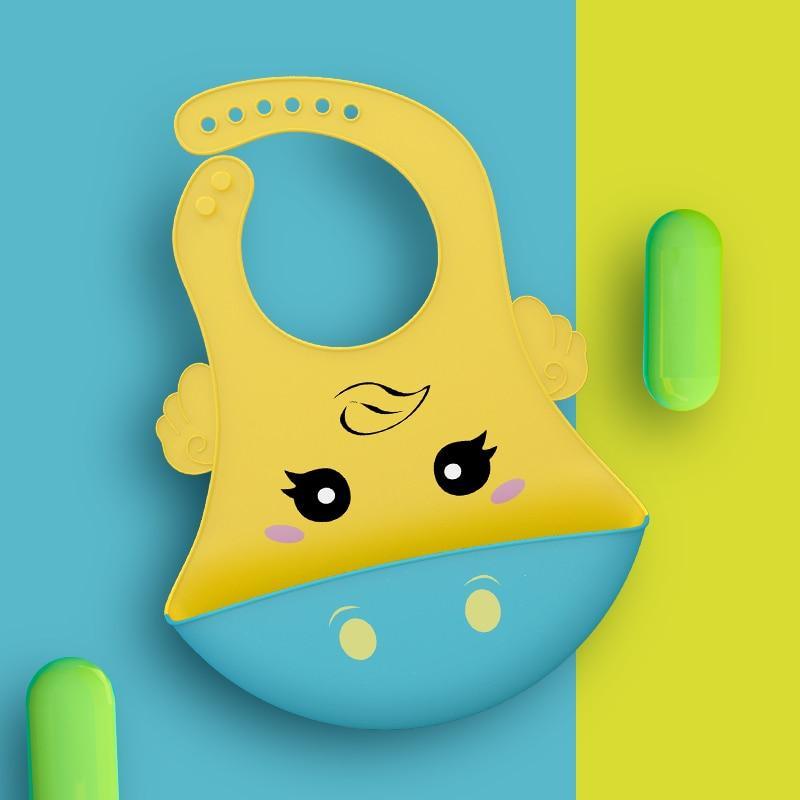 Adjustable Oil-proof  Food Grade Silicone Drool bib Soft And Comfortable Saliva Towel Lunch Baby Bib For Babies and Kids