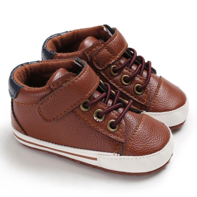 Newborn PU Leather Shoes Winter Fashion Baby Soft Sole Canvas Sneakers 0-12 Months Baby Boy And Girl