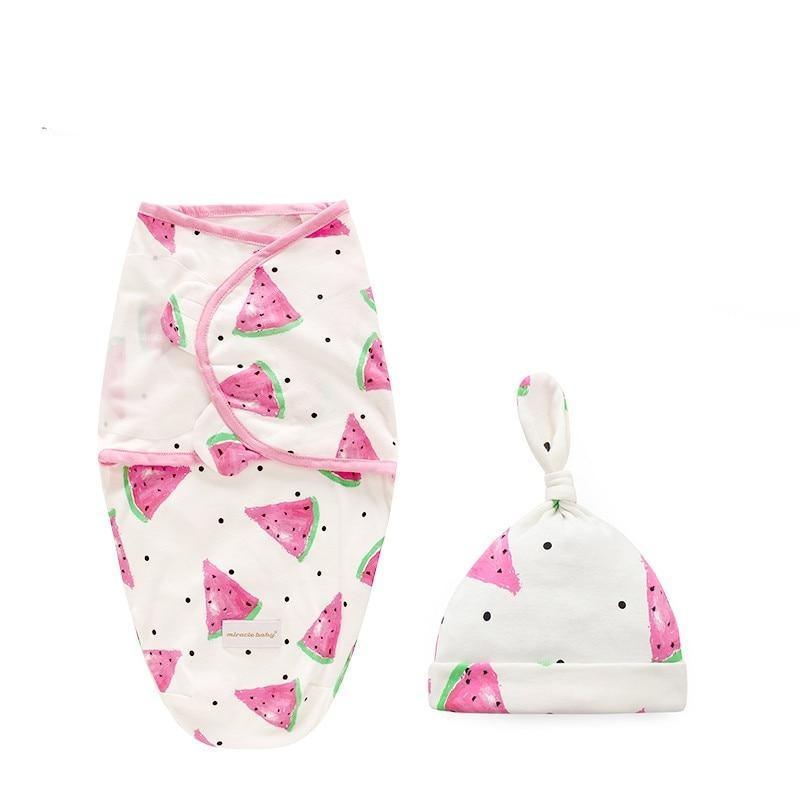 Baby Swaddle Blanket With Cap For Newborn Wrap Cotton Swaddling Bag Baby Envelope Sleep sack  Blanket .