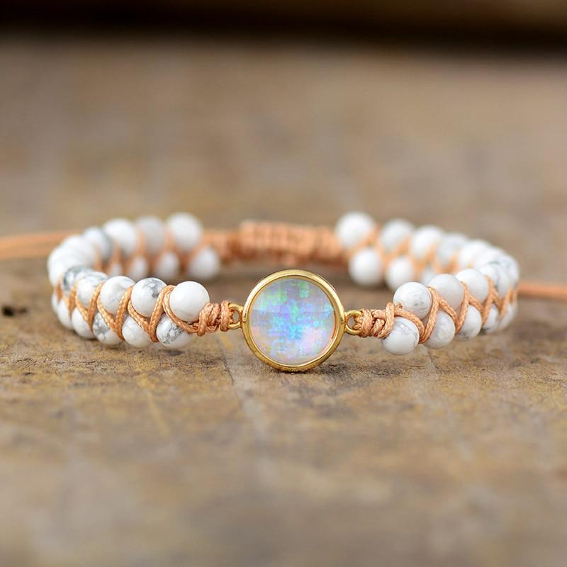 Handmade Luxury Wax  Elegant Bracelet With Stone In Modern Colorful Design For Woman and Ladies