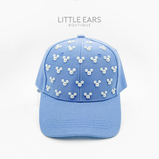 Blue Pearls Mickey Hat