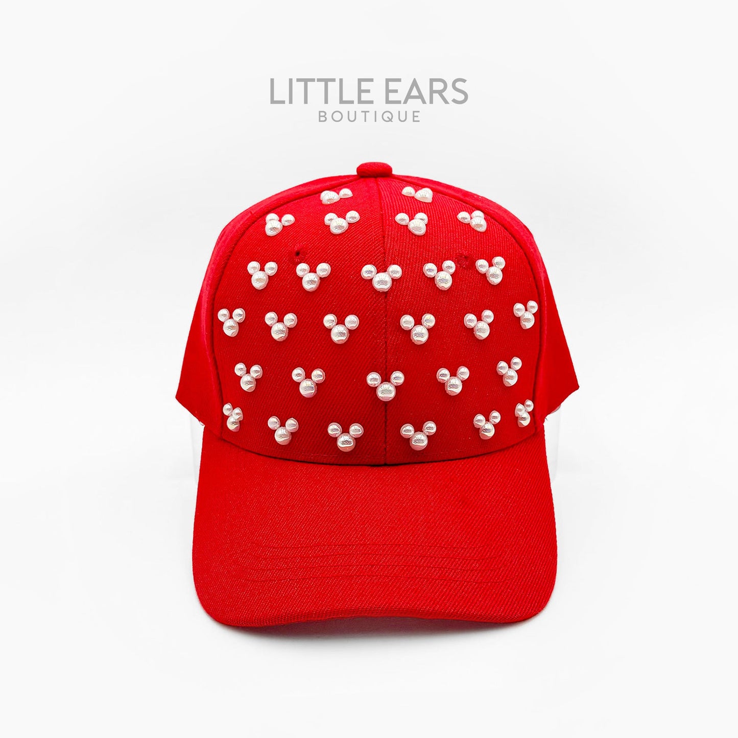 Red Pearls Mickey Hat