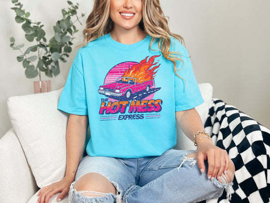 Hot Mess Express Car Fire Graphic Tee
