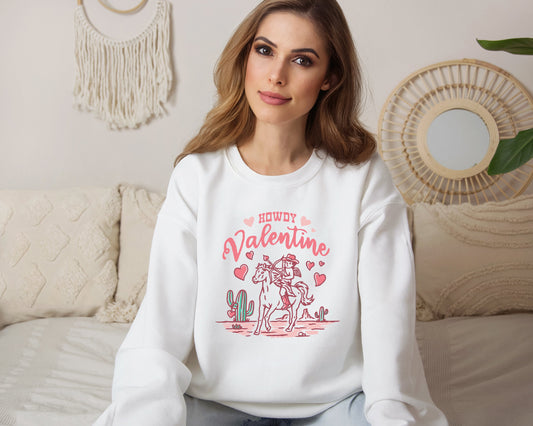 Howdy Valentine Cupid Horseback Sweatshirt