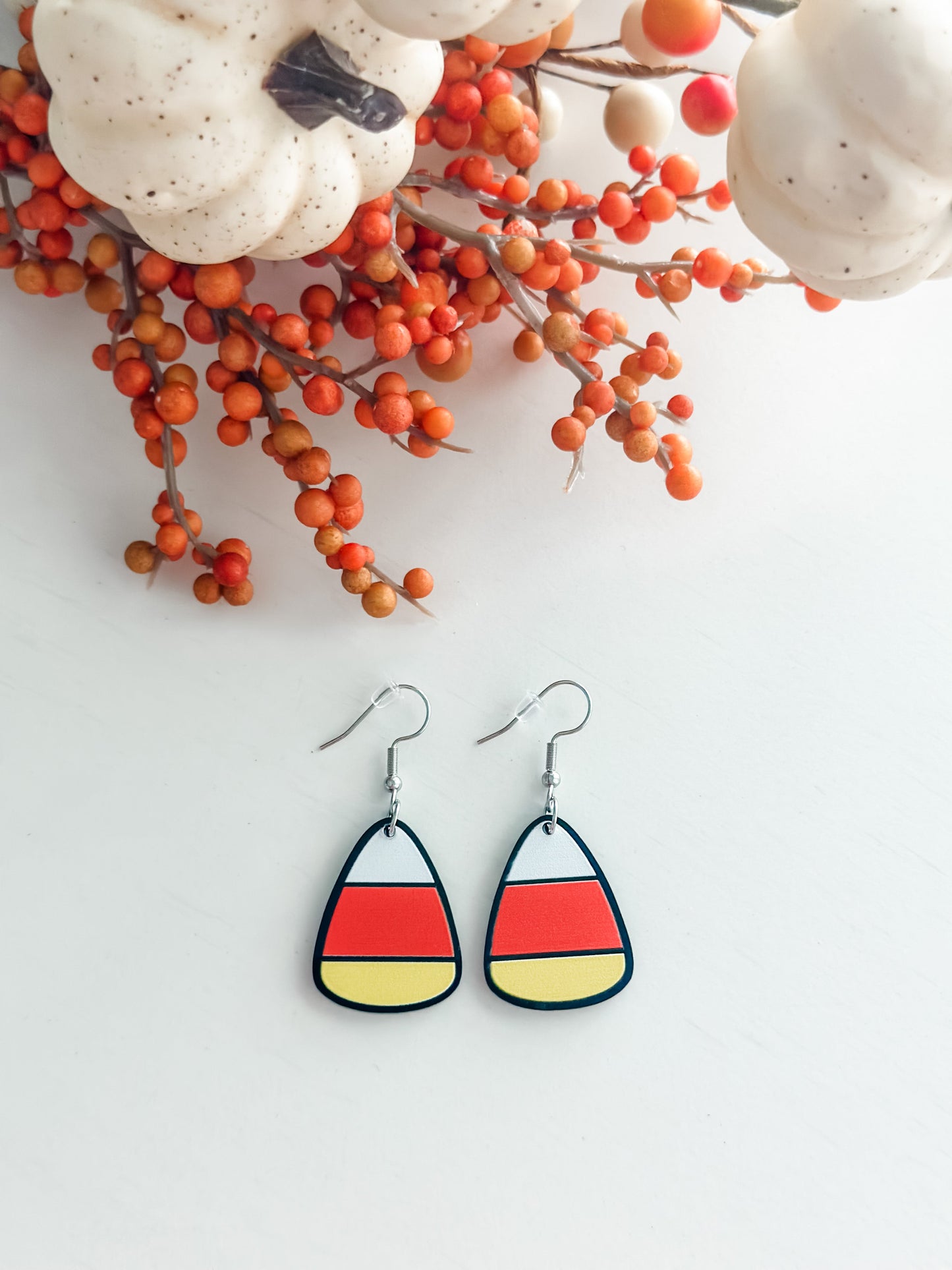 "Candy Corn" Dangle Earrings