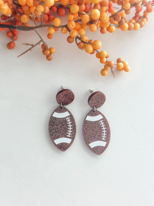 "Glitter Football" Dangle Earrings