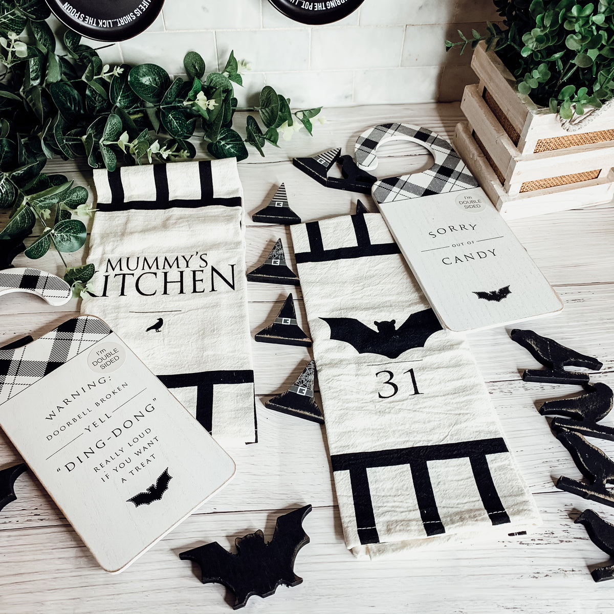 BW Halloween Home Decor Farmhouse Chic