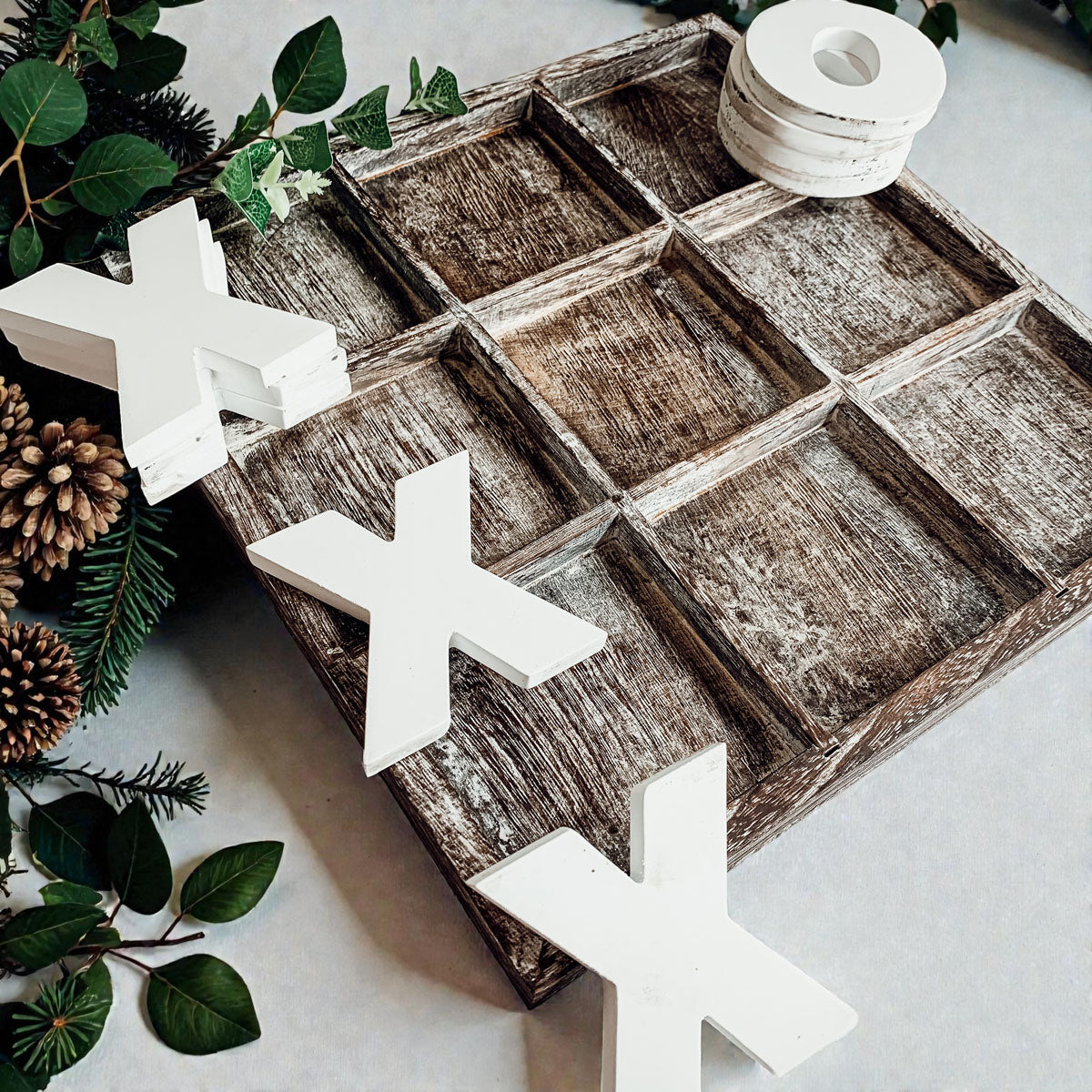 Dual purpose tic tac toe board decor and game
Family game night wooden tic tac toe board
Kids activity tic tac toe game rustic wood
Adult game night farmhouse tic tac toe board
Educational wooden tic tac toe game for children
Strategy game wooden board rustic farmhouse decor
Classic tic tac toe game wooden farmhouse style