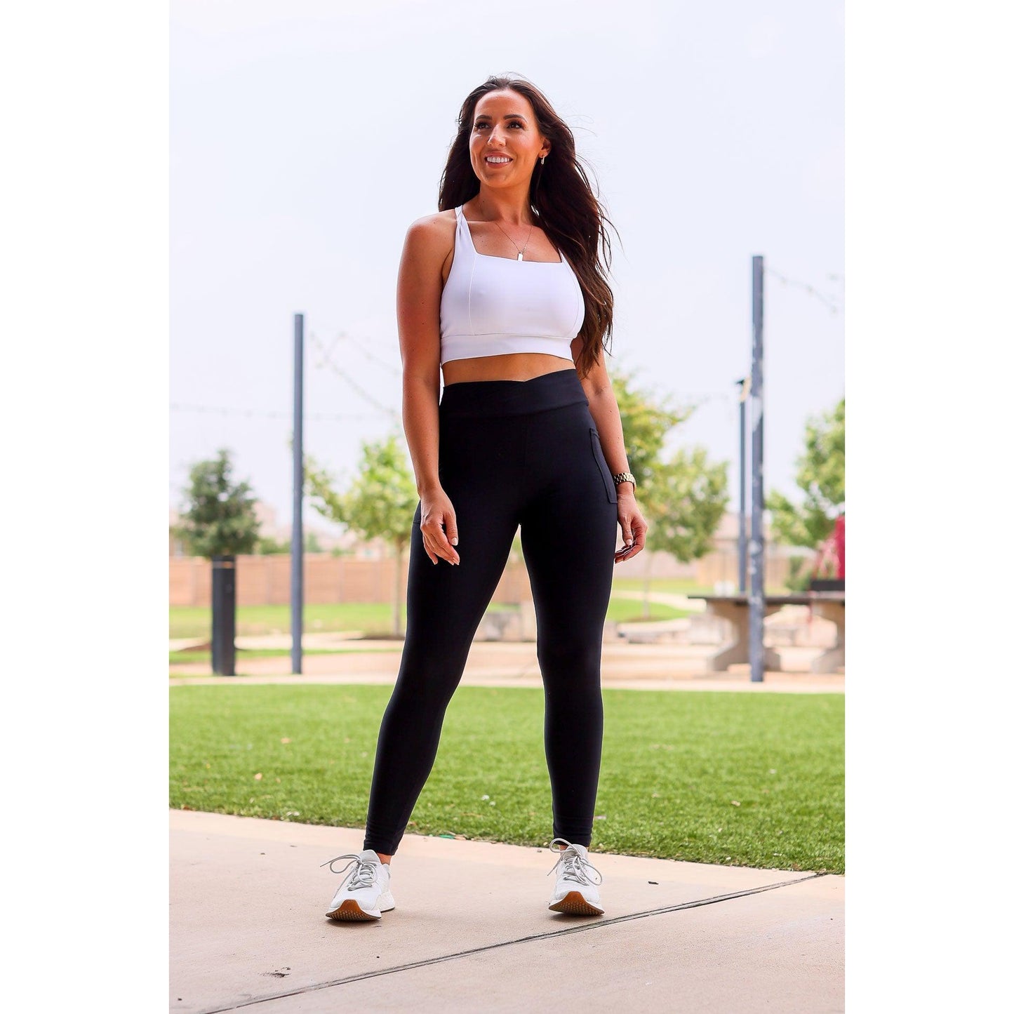 PreOrder | Crossover Black Pocket Full Length Leggings  - Luxe Leggings by Julia Rose®