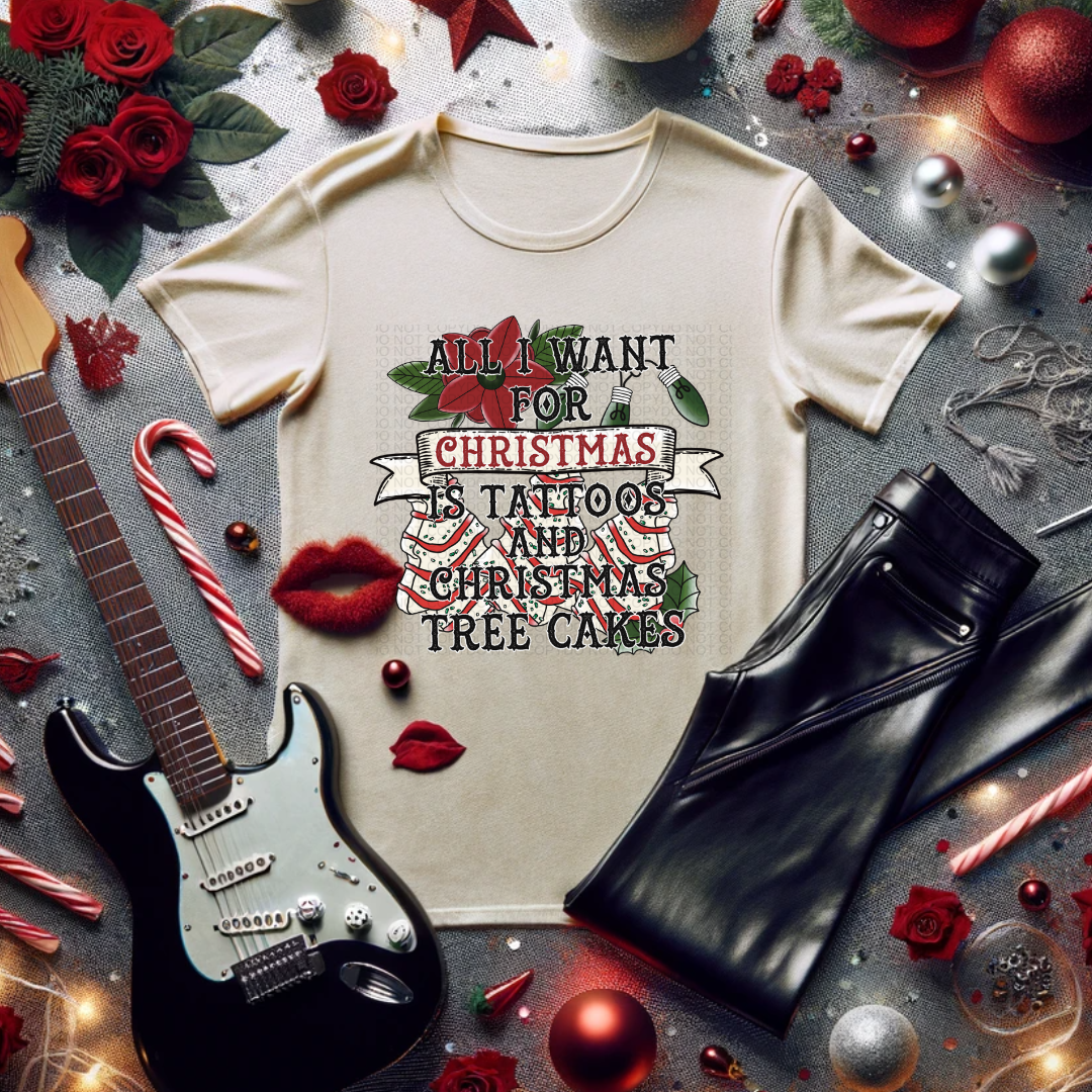 Tattos And Christmas Tree Cakes Gildan Softstyle T-Shirt