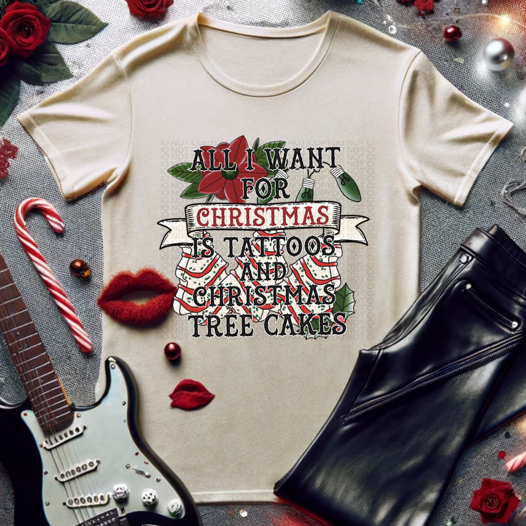 Tattos And Christmas Tree Cakes Gildan Softstyle T-Shirt