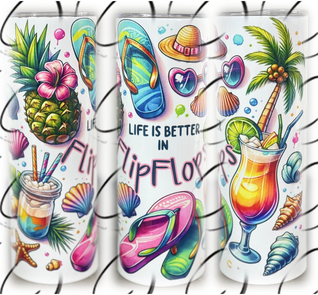 Life Is Better In Flip Flops 20oz Skinny Tumbler