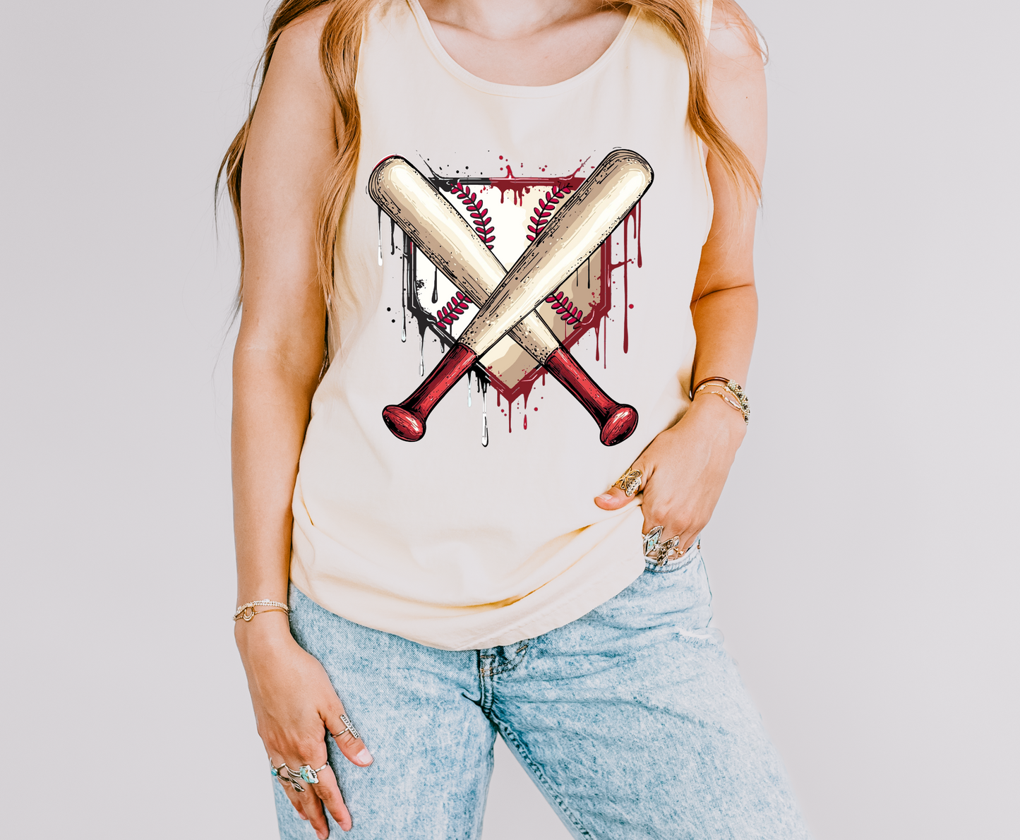 Drip Baseball Home Plate Graphic Tank Top