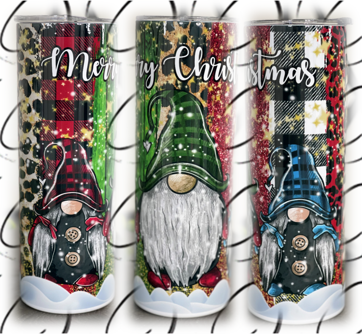 Merry Christmas Gnomes 20oz Skinny Tumbler