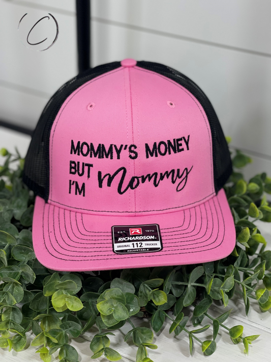Adult Mommy's Money Embroidered Snapback Hat