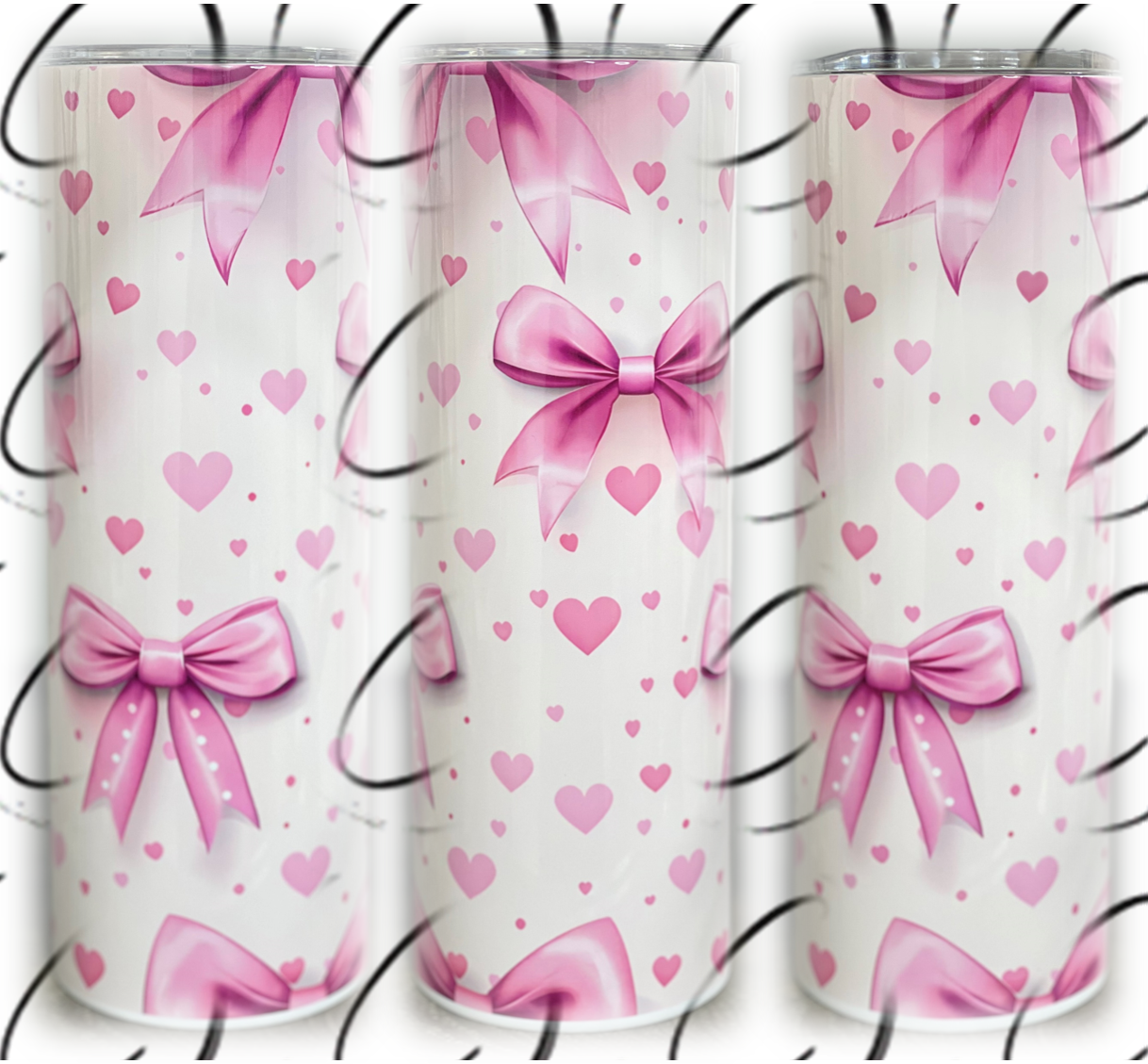 Pink Coquette Bows 20oz Skinny Tumbler