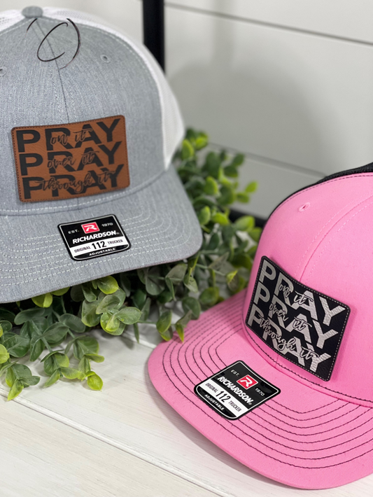 Adult Pray On, Over & Through It Patch Snapback Hat