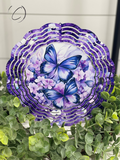 Purple Glitter Butterfly Wind Spinner