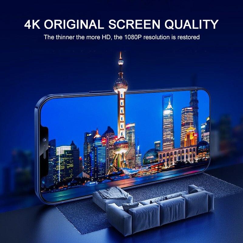 4PCS Full Cover Protective Glass For iPhone 11 12 13 14 Pro Max Screen Protector On iPhone X XR Xs Max 6S 7 8 Plus 13 Mini Glass Edge to Edge Coverage Ultra Clear Anti-Dust 9H Hardness Screen Protector