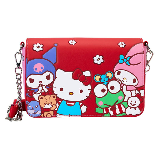 Sanrio Hello Kitty & Friends Color Block Floral Crossbody Bag by Loungefly