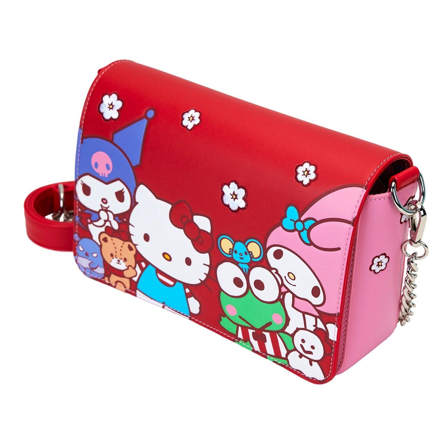 Sanrio Hello Kitty & Friends Color Block Floral Crossbody Bag by Loungefly
