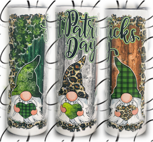 St. Patrick's Day Gnomes 20oz Skinny Tumbler