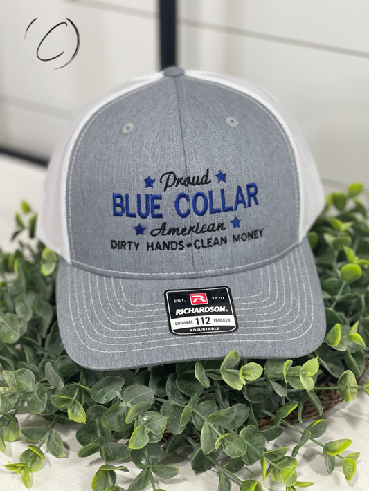 Adult Stars Blue Collar American Embroidered Snapback Hat