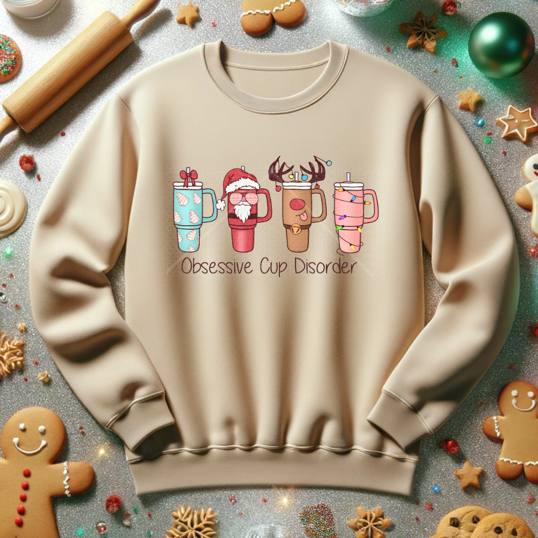 Obsessive Cup Disorder Christmas Tshirt or Sweatshirt