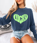 Retro Lucky Heart Long Sleeve Graphic Tee