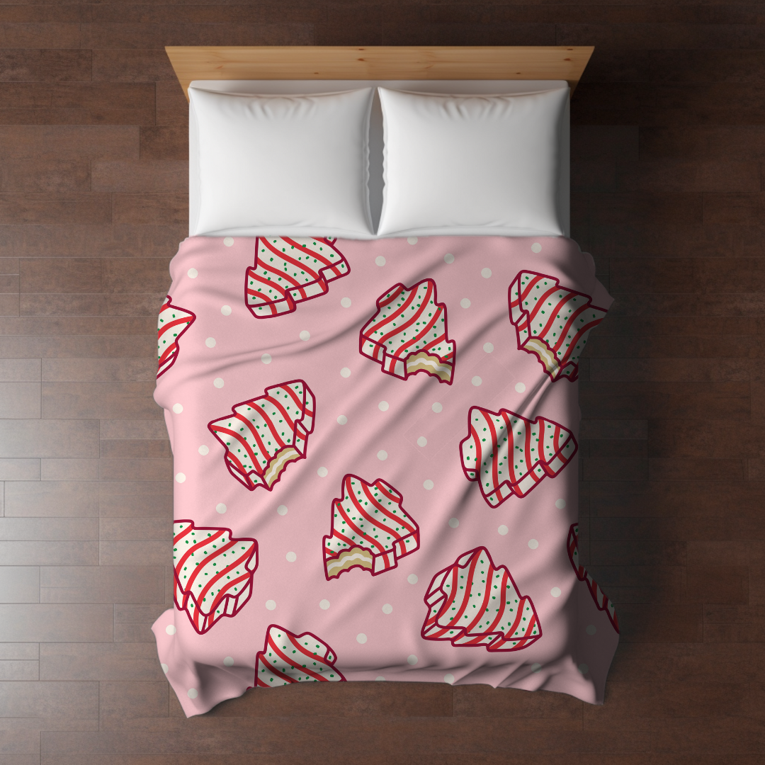 Blanket - Christmas - Pink Christmas Tree Cakes - PREORDER