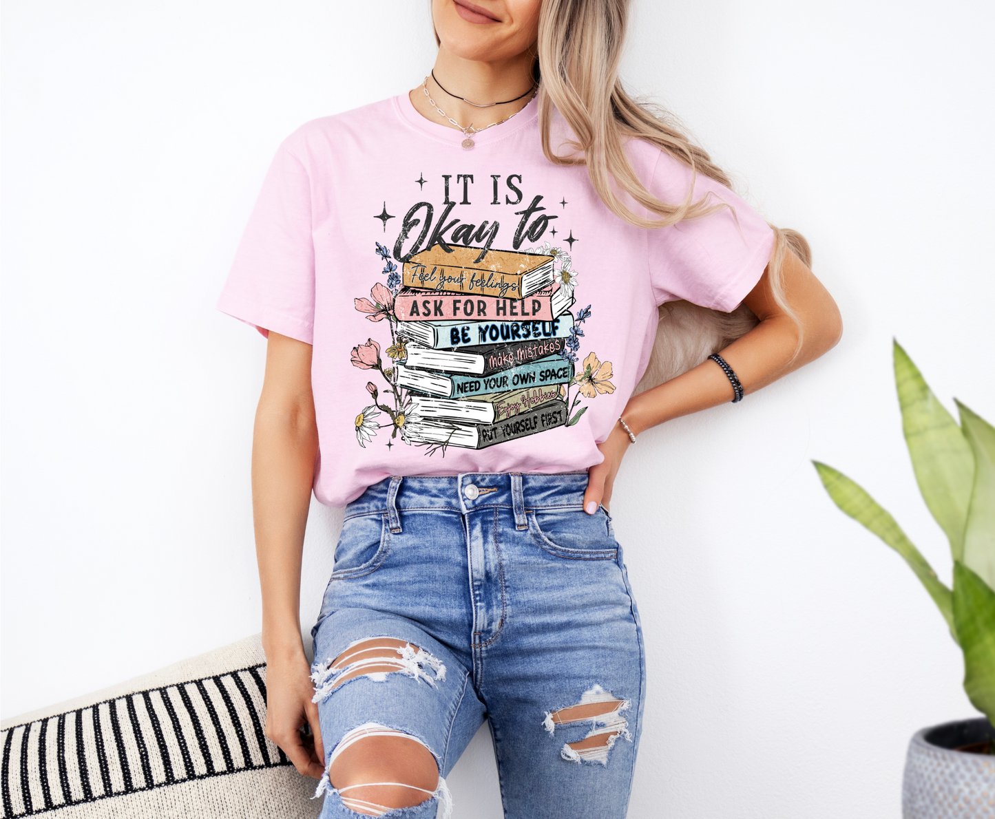 It's Okay To Books Graphic Tee