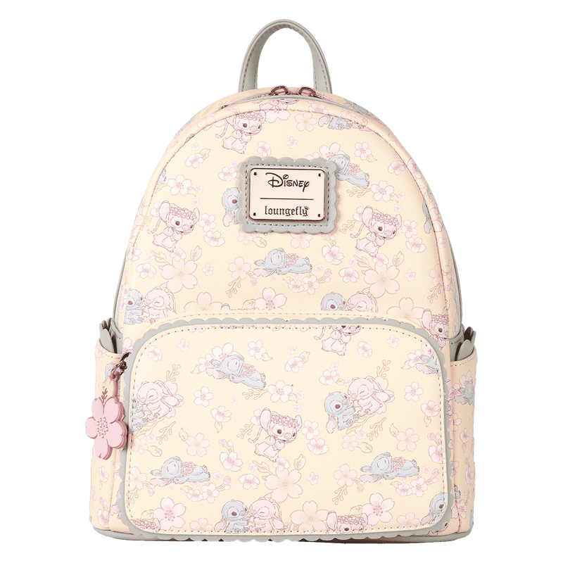 Loungefly Disney Stitch & Angel Cherry Blossom All-Over Print Mini Backpack