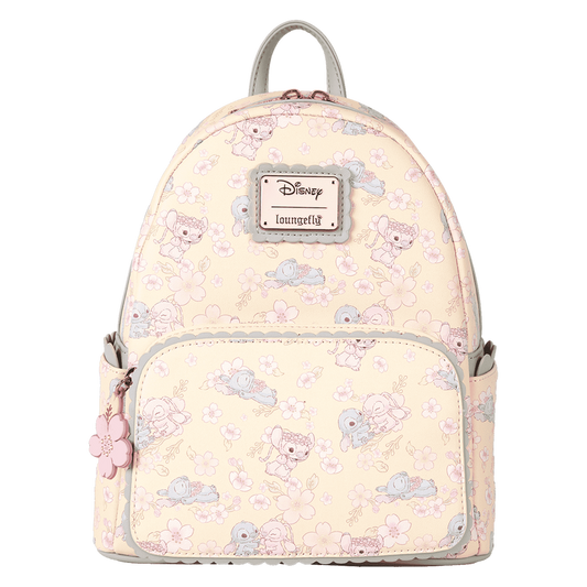 Loungefly Disney Stitch & Angel Cherry Blossom All-Over Print Mini Backpack