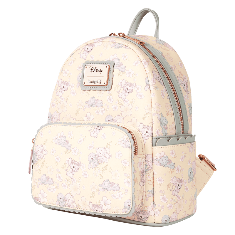 Loungefly Disney Stitch & Angel Cherry Blossom All-Over Print Mini Backpack