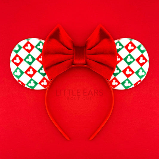Christmas Pattern Mickey Ears