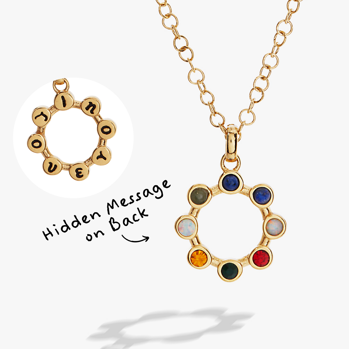'I Love You' Hidden Message Acrostic Necklace