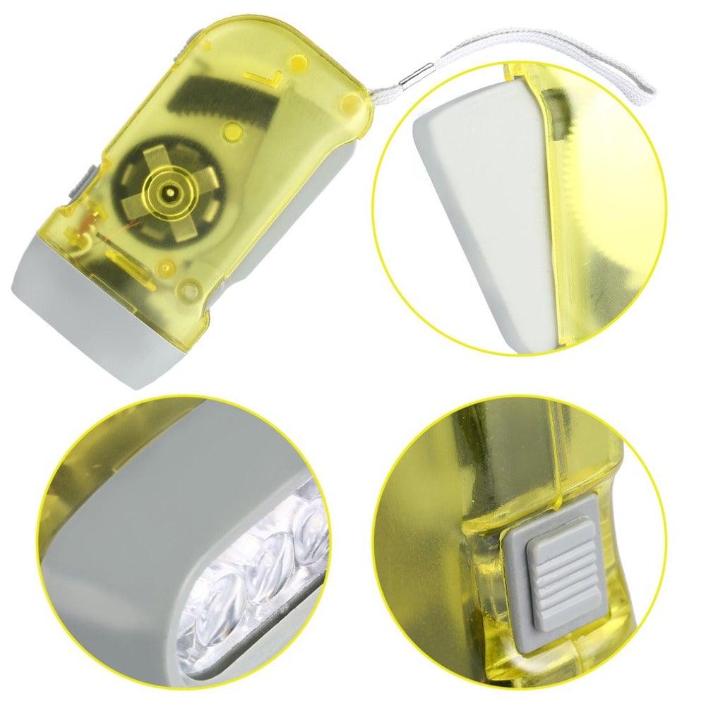 Adjustable Super Bright LED Light Hand Press Flashlight Waterproof Wind Up Light Hand Crank Flashlight Torch Light Crank Lamp Power For Hiking Outdoor Home Camping