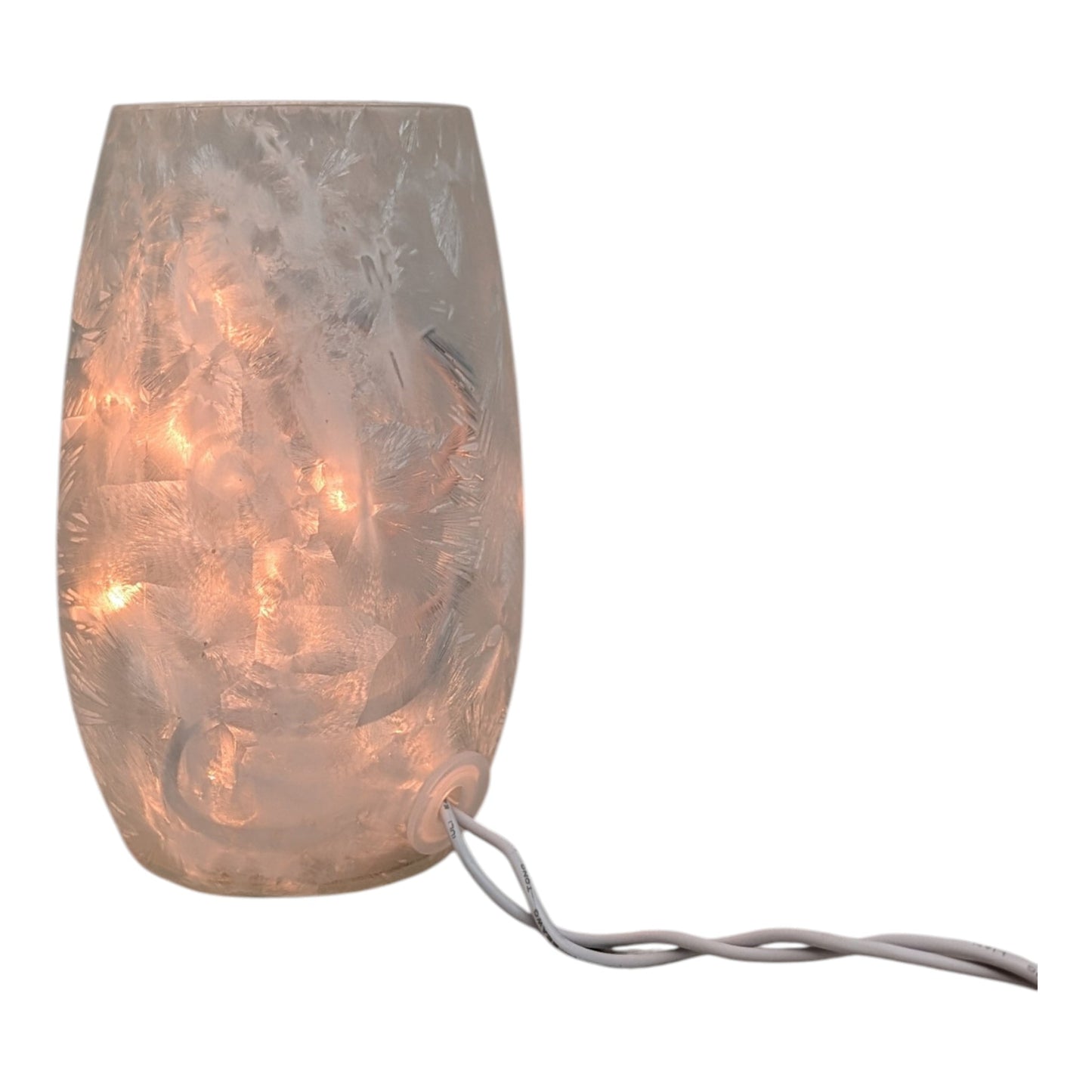 Frosted Glass Vase Lamp - Great Heron