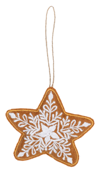 Spirited Gingerbread Star Stitched Ornament
