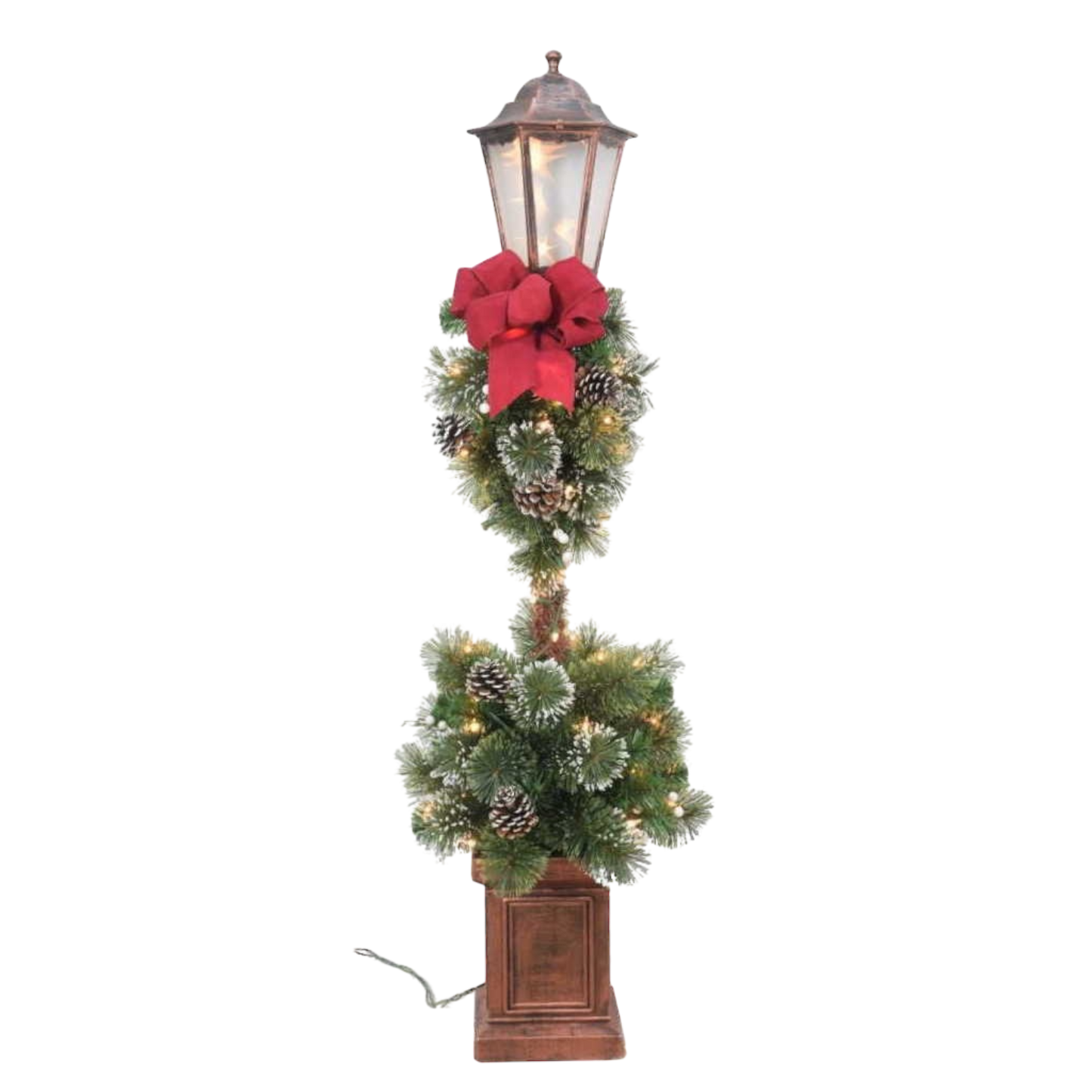 Lamp Post With Big Red Bow