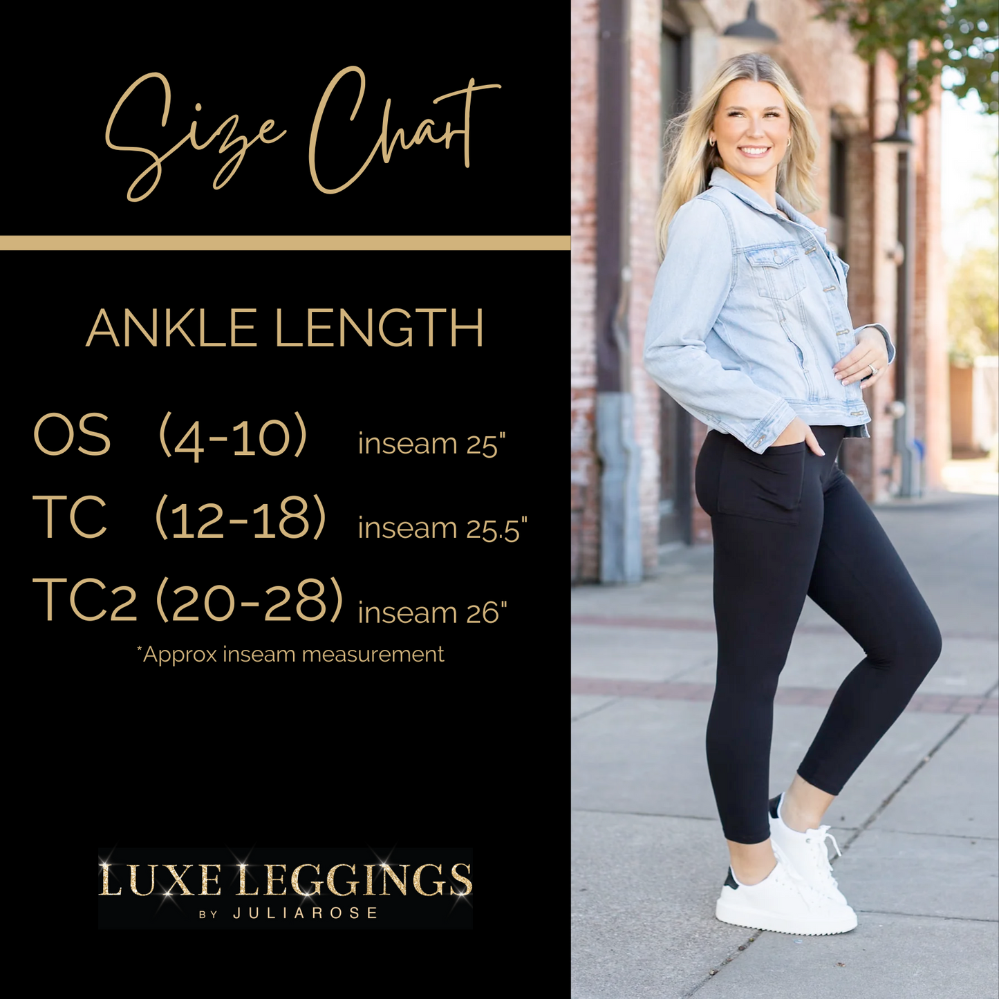 Julia Rose The Riley navy 7/8 ankle length leggings with pockets, high-waisted women’s leggings
