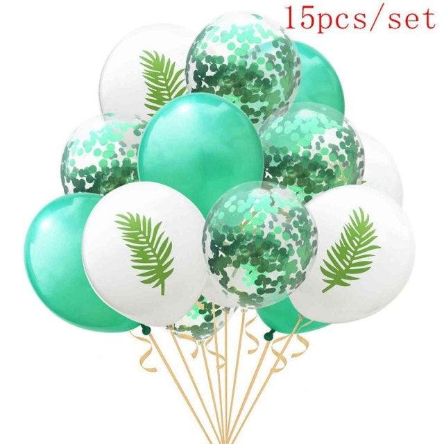 Artificial Tropical Palm Leaves For Hawaiian Luau Beach Birthday Jungle Party Wedding Home Table Decoration Accessories  Tropical Leaves with Stems Jungle Leaves Decorations for Hawaiian Luau Party Beach Baby Shower Wedding Birthday Decorations