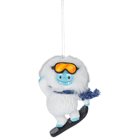Yeti Snowboarder: A Legendary Winter Warrior Ornament