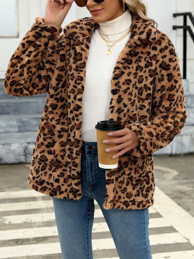 Beautiful Red Women Drop Shoulder Fuzzy Button-Up Jacket Soft And Comfortable Casual Fit Jacket