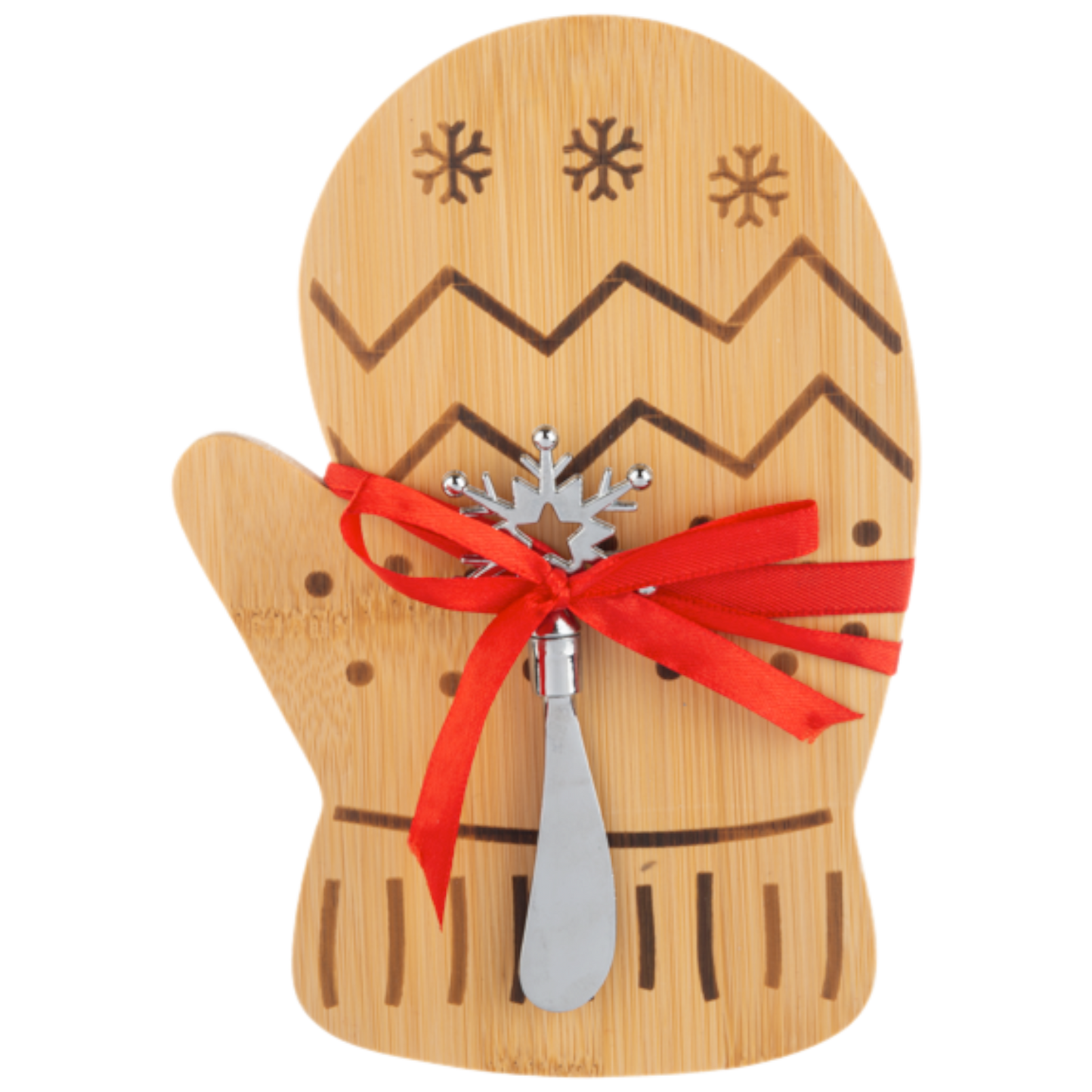 Cozy Mitten Holiday Serving Board with Spreader