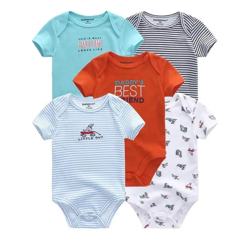 Baby Rompers Short Sleeve 100% Cotton Overalls Newborn Comfortable Clothes Super Soft Stretchable