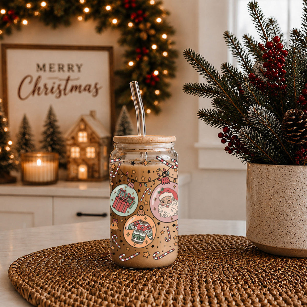 Christmas Cups Wholesale
pastel christmas tree
green christmas tree with pink decorations
pink green christmas gifts
pink green christmas decorations
christmas glass cup with lid and straw