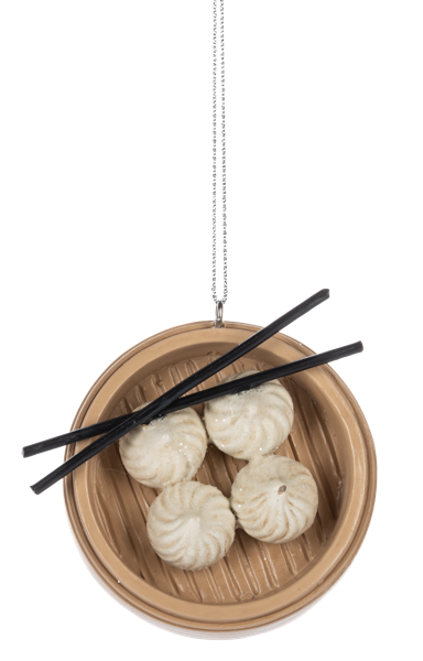 Asian Delight Food Ornament - Steamer Basket Dim Sum