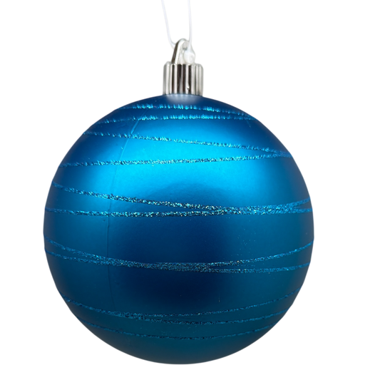 4.75" (120mm) Commercial Shatterproof Ball Ornament - Aloha With Aqua Tangles