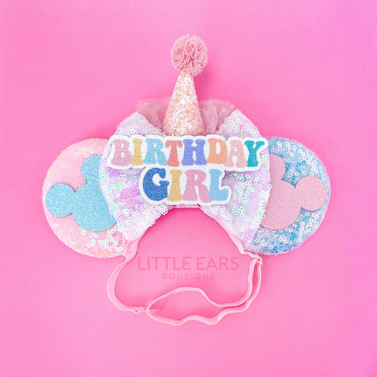 Birthday Girl Hat Elastic Mickey Ears